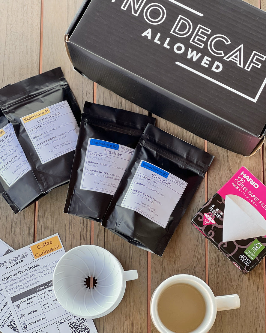 Coffee Curious by NO DECAF ALLOWED brings coffee tastings to you.